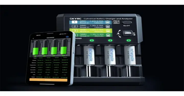SkyRC MC5000 MAXBUSTER 4-slot cylindrical battery charger and analyzer