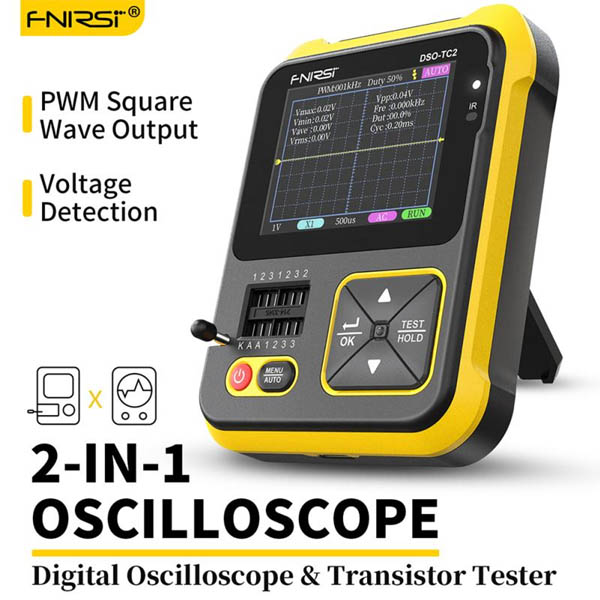 FNIRSI DSO-TC2 Oscilloscope & Component Tester 2 in 1
