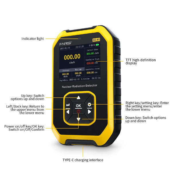 GC01 Geiger Counter Nuclear Radiation Detector