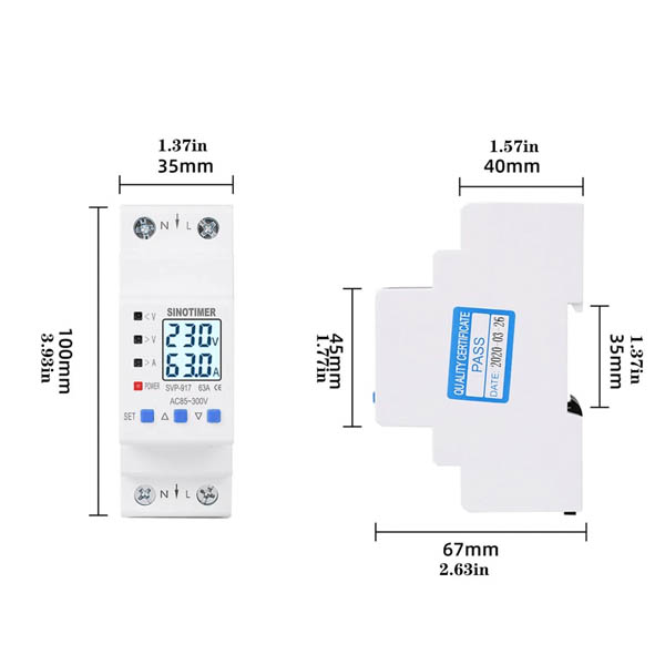 SVP-917-80A 1-Phase V/A ac Protector + Energy Meter