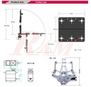 6DOF robotic arm dimensions diagram with servo and gripper measurements