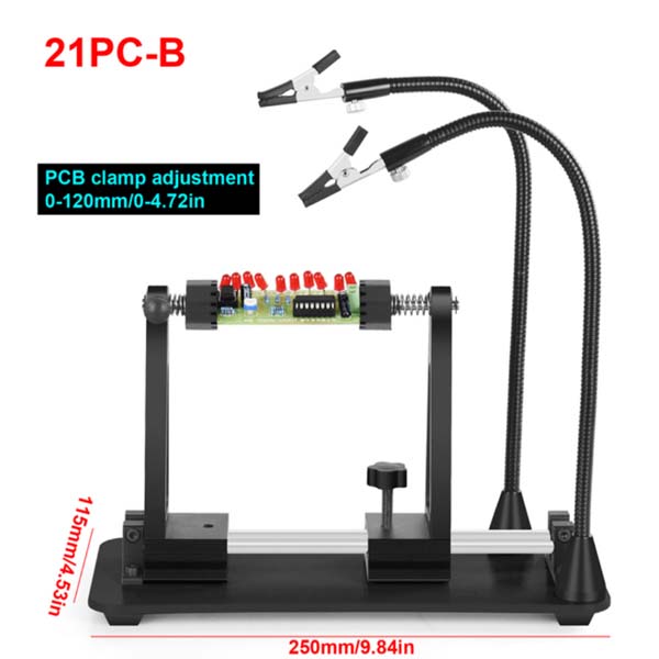 VISE-XR2 360° Adjustable PCB Holder with 2Pcs Magnetic Flexible Soldering Third Hand Welding