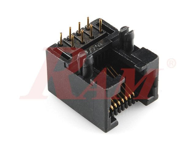 RJ45 - 8 Pin Connector On PCB Plastic Housing