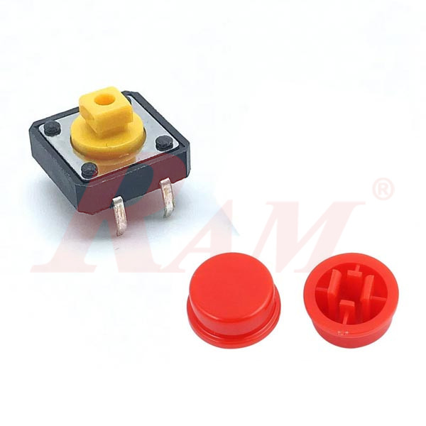  Press OMRON 4pin 12x12x7.3 mm With Cap مفتاح ضغط 4 طرف اومرون بالغطاء مقاس 12×12×7.3 ملم
