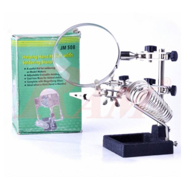 Magnifier With Alligators Holders & Soldering Iron Stand