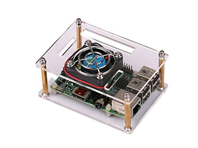 Enclosure for Raspberry Pi 3B/B+ Acrylic Case with External Fan
