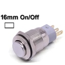 Metal Switch On/Off 16mm White LED Ring Water/Dustproof