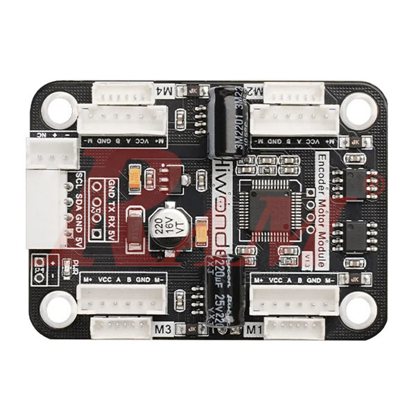 4-Channel Encoder DC Motor Driver 2A with Onboard Voltage Regulation Circuit - For Motor Control Intelligent Small Car