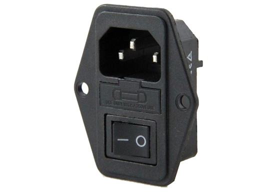 [AC.SOCKET.FUSED.SWITCH] AC Power Connector With On/Off Switch & Fuse Compartment