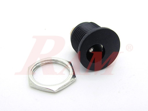 [DC.SOKET.NUT.PLASTIC] DC Power Socket Chassis Mount 2.1mm - Plastic