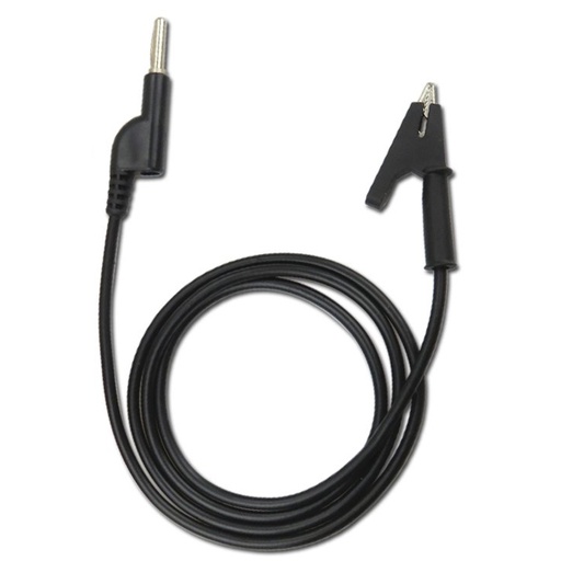 [WIRE.ORG.AD38.BLACK] 4mm Banana Plug Silicone Wire 15A to Crocodile Alligator Clip Test Probe Cable - Black