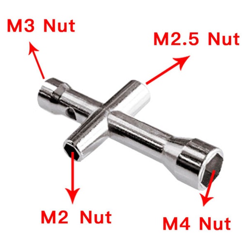 [SCREW.PIPA] Mini Nut Hexagonal Cross Wrench Size M2 M2.5 M3 M4