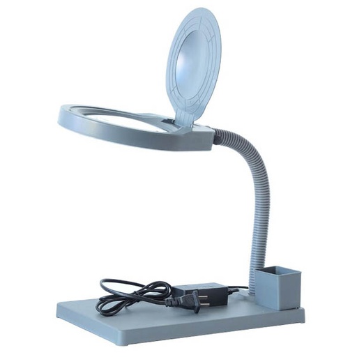 [PD310.MAGNIFIER] PD310 Glass 10X Desk Magnifier With Adjustable Brightness LED + Cup Holder