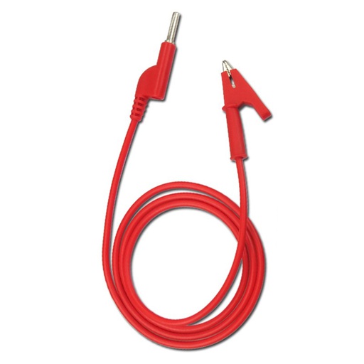 [WIRE.ORG.AD38.RED] 4mm Banana Plug Silicone Wire 15A to Crocodile Alligator Clip Test Probe Cable - Red