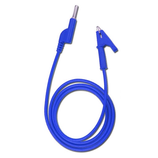 [WIRE.ORG.AD38.BLUE] 4mm Banana Plug Silicone Wire 15A to Crocodile Alligator Clip Test Probe Cable - Blue