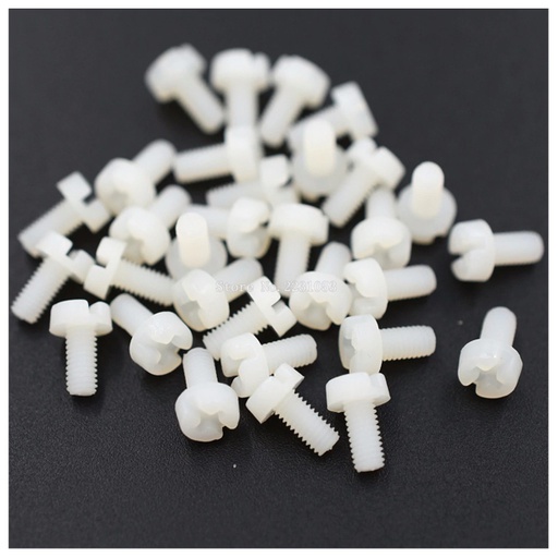 [PLASTIC.SCREW.3X6] Nylon Plastic Screw M3x6 mm (100 pieces bag)