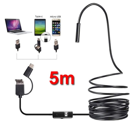 [ENDOSCOPE.5M] كاميرا منظار 7مم للاتصال طول الكابل 5متر USB & OTG Android
