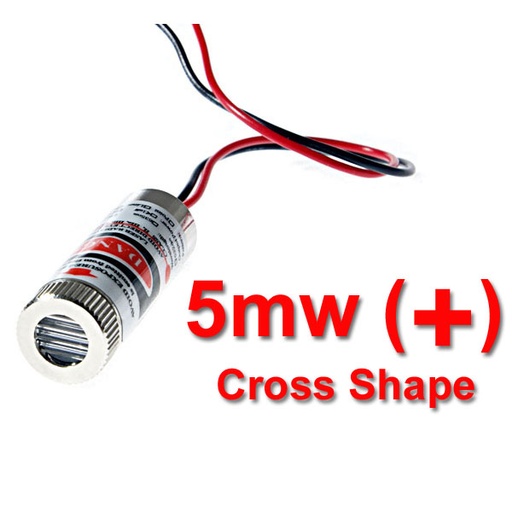 [LED.LASER.5MW.CROSS] LASER Source 5mW RED - Cross Shape - With Focus