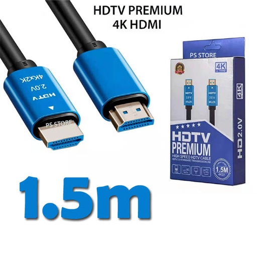 [CABLE.4K.HDTV.1.5M] كابل HDMI 4K عالي الدقة والسرعة HDTV بطول 1.5 متر