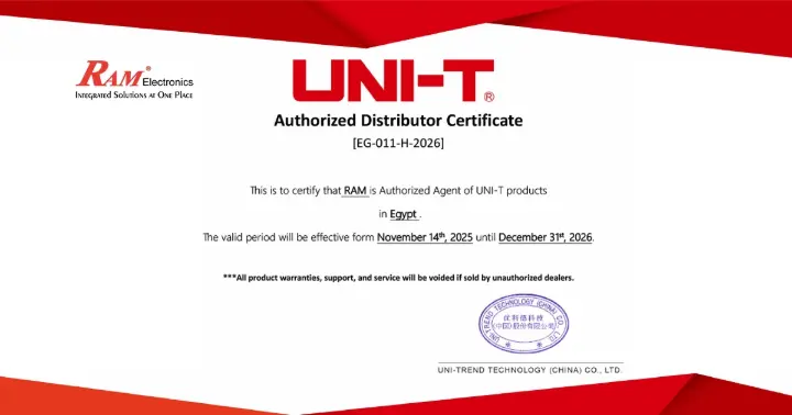 UNI-T and RAM Electronics authorized distributor logos