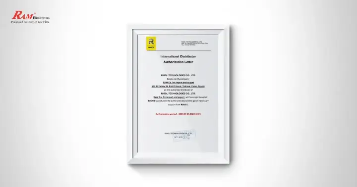 RIGOL international distributor authorization letter for RAM Electronics Egypt