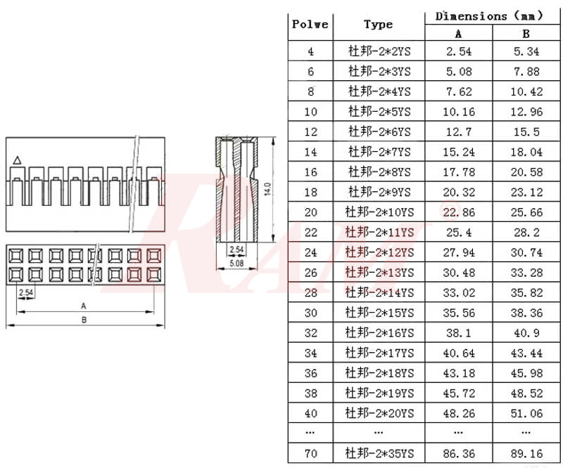 PH25 - 2x5pin 2.54mm 10 Pin Plastic Dupont Jumper Wire Cable Housing Female