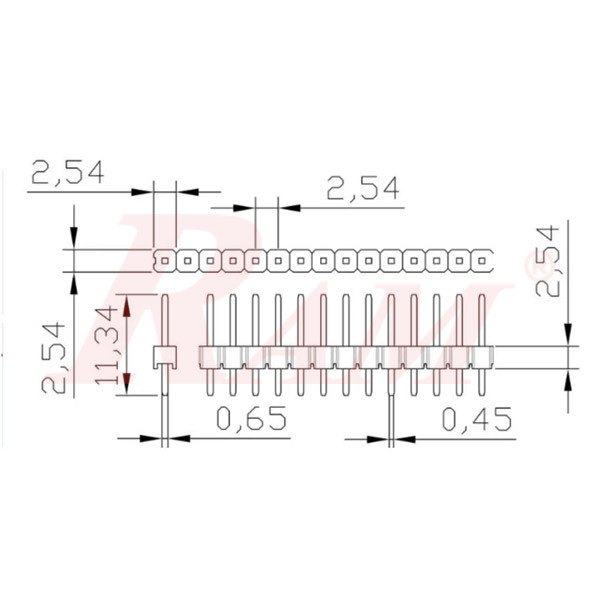 PH1 Yellow Color - Pin Header Male 1x40 Straight 2.54mm