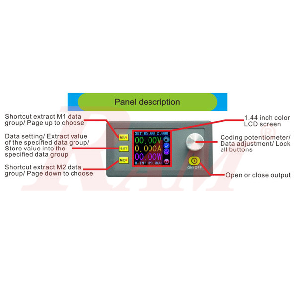 DC-DC Step Down Converter - DP50V5A Programmable Power Supply Buck Voltage Converter With Color LCD Voltmeter