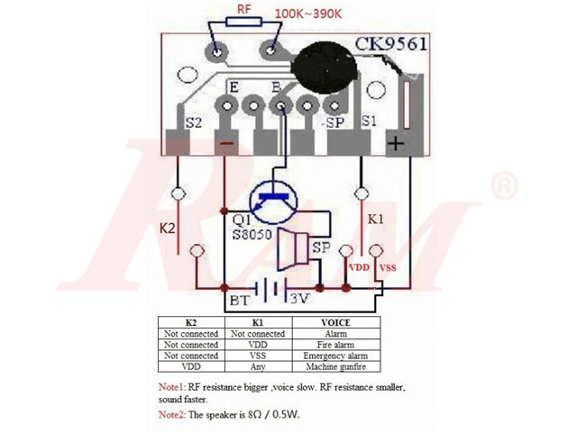 4 Kind of Sound Electronic Circuit K - KD9561 Alarm Module