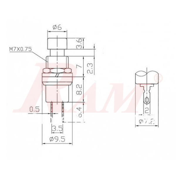Push Button Type 1 - Red Color