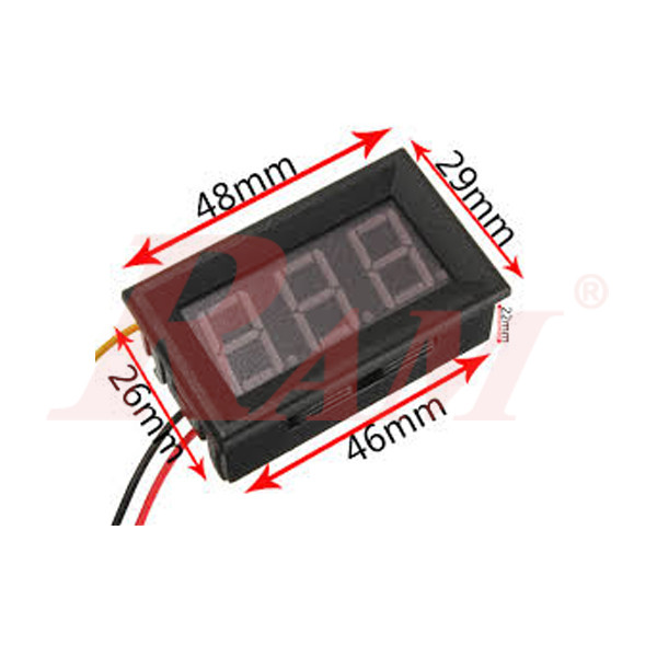 LED Display DC 0 ~ 99.9Vdc Panel Meter - Blue Display Color