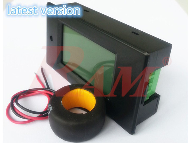 AC Digital Panel Meter LCD (A, V, W Power & Energy) + Overload Alarm ...
