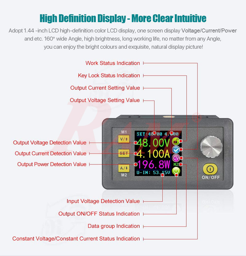 DPS5005-BT Bluetooth & USB Programmable Power Supply With Color LCD Voltmeter 0~50V 0~5A