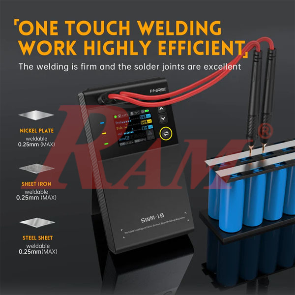 FNIRSI® SWM-10 Portable Intelligent Color Screen Spot Welding Machine