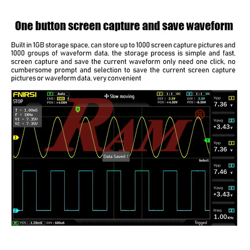 FNIRSI® 1014D 2-IN-1 Dual Channel 100MHz 1GS/s Digital Oscilloscope Signal Generator