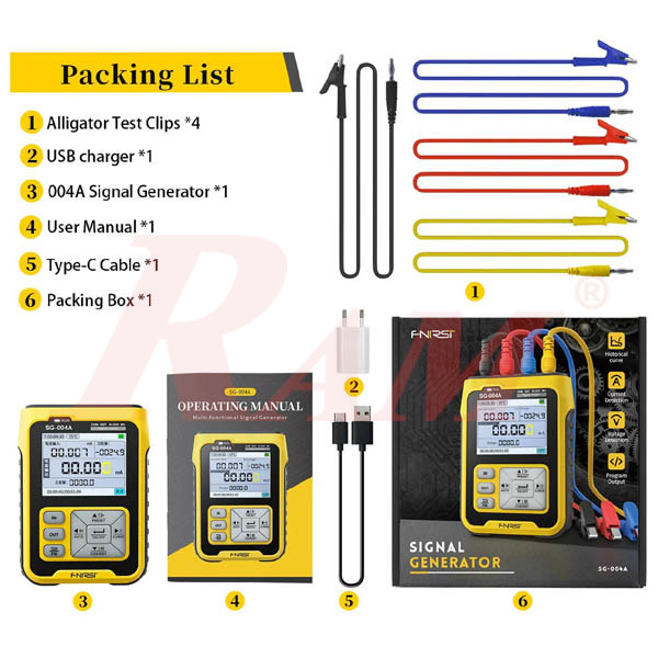 FNIRSI® SG-004A Signal Generator & Calibrator 4-20mA 0-24V (Current, Voltage, PWM & Thermocouple Simulator)