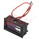 Digital Voltage And Battery Capacity Meter Panel For Lead Acid Battery 12V With Dual USB Output 5V 2A
