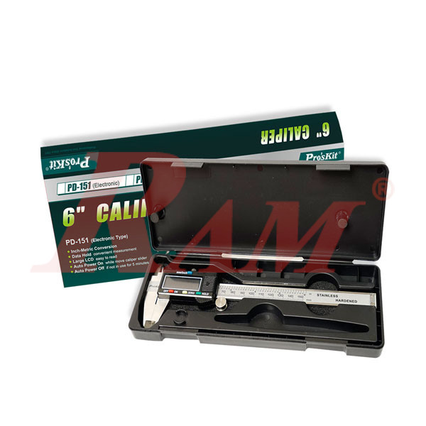 Pro'sKit® PD-151 Electronic Caliper Digital Vernier Caliper - High Accuracy - Micrometer 150mm/6" 