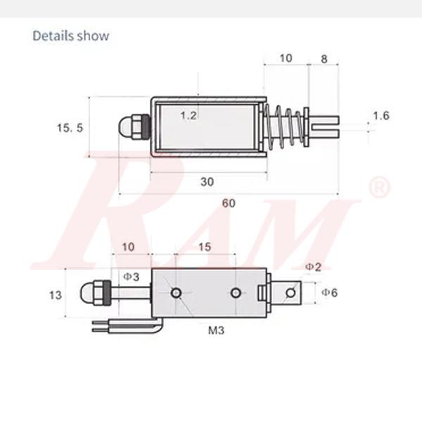 JF-0530B DC12V Push-Pull Action Type Electric Linear Solenoid Electromagnetic Lock