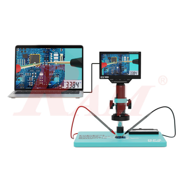RF4-50M 7-50X Built-in High Definition Camera 1080P Color Screen Video Microscope With Multimeter