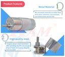 DC Geared Motor 12Vdc 89 rpm - Model JGB37555-56.25K