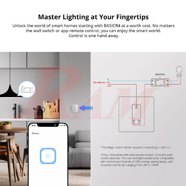 SONOFF 1 Channel - Basic R4 WiFi DIY Smart Switch