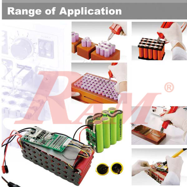 SUNKKO 709A range of applications: battery packs, BMS wiring, and coin cell welding