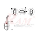 Elbow 90° L-Type Stainless Steel 100mm Double Float Tank Level Switch