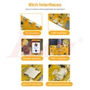 ESP32-32E interface close-ups: SPI, UART, speaker, Type-C, microSD slot, battery