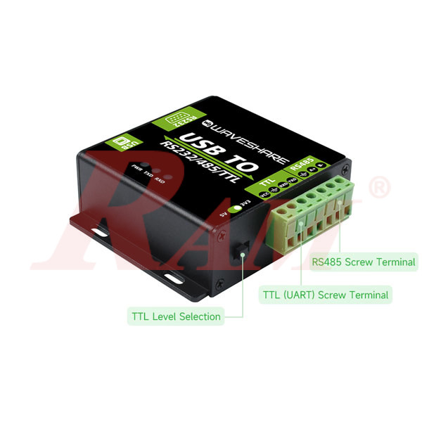 Waveshare® USB To RS232/485/TTL Interface Converter, Industrial Grade Isolated USB Converter 