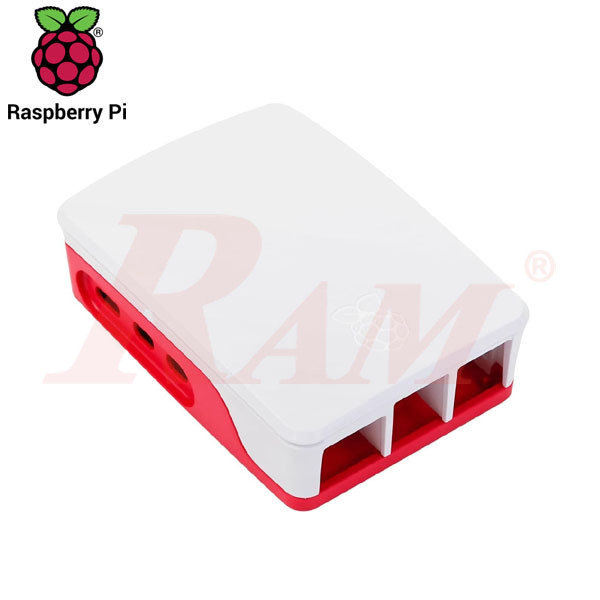 Enclosure 3 Layer With Fan For Raspberry Pi 5 ABS Case Red/White (SKU#BOX5ORG) - Original