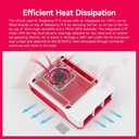 Enclosure 3 Layer With Fan For Raspberry Pi 5 ABS Case Red/White (SKU#BOX5ORG) - Original