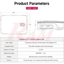 Enclosure 3 Layer With Fan For Raspberry Pi 5 ABS Case Red/White (SKU#BOX5ORG) - Original
