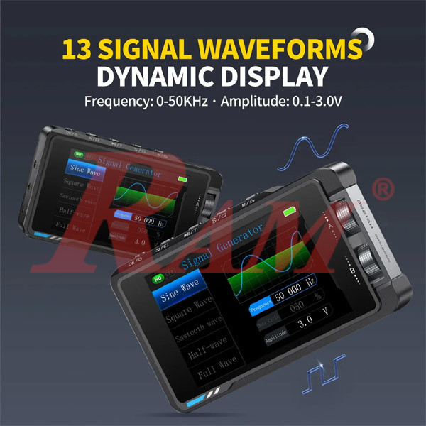 FNIRSI® DS215H 2-IN-1 50MHz 250MS/s Dual Channel Digital Oscilloscope & DDS Function Signal Generator